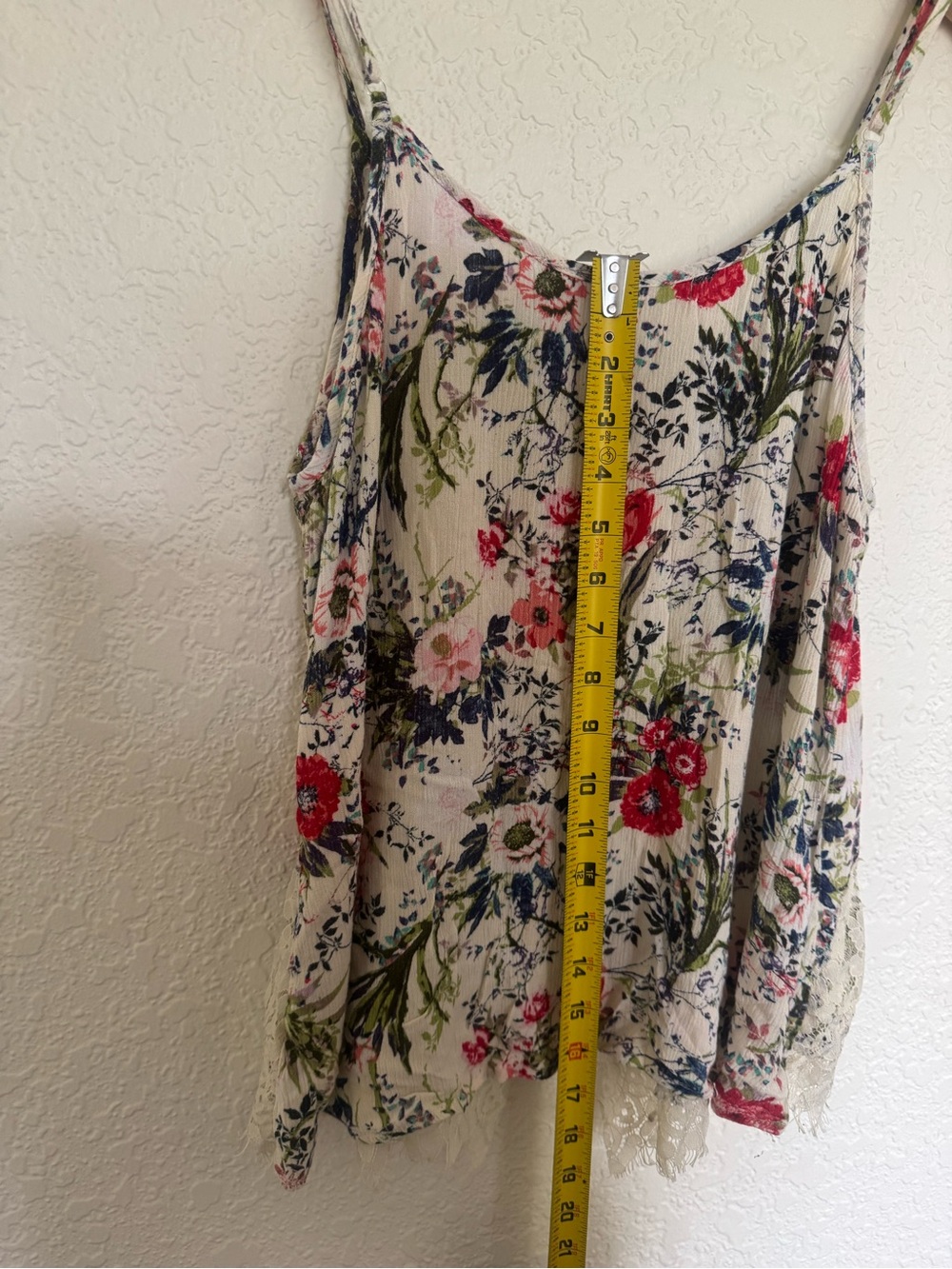 Floral Lace-Trim Spaghetti Strap Tank Top XL - Picture 6 of 7